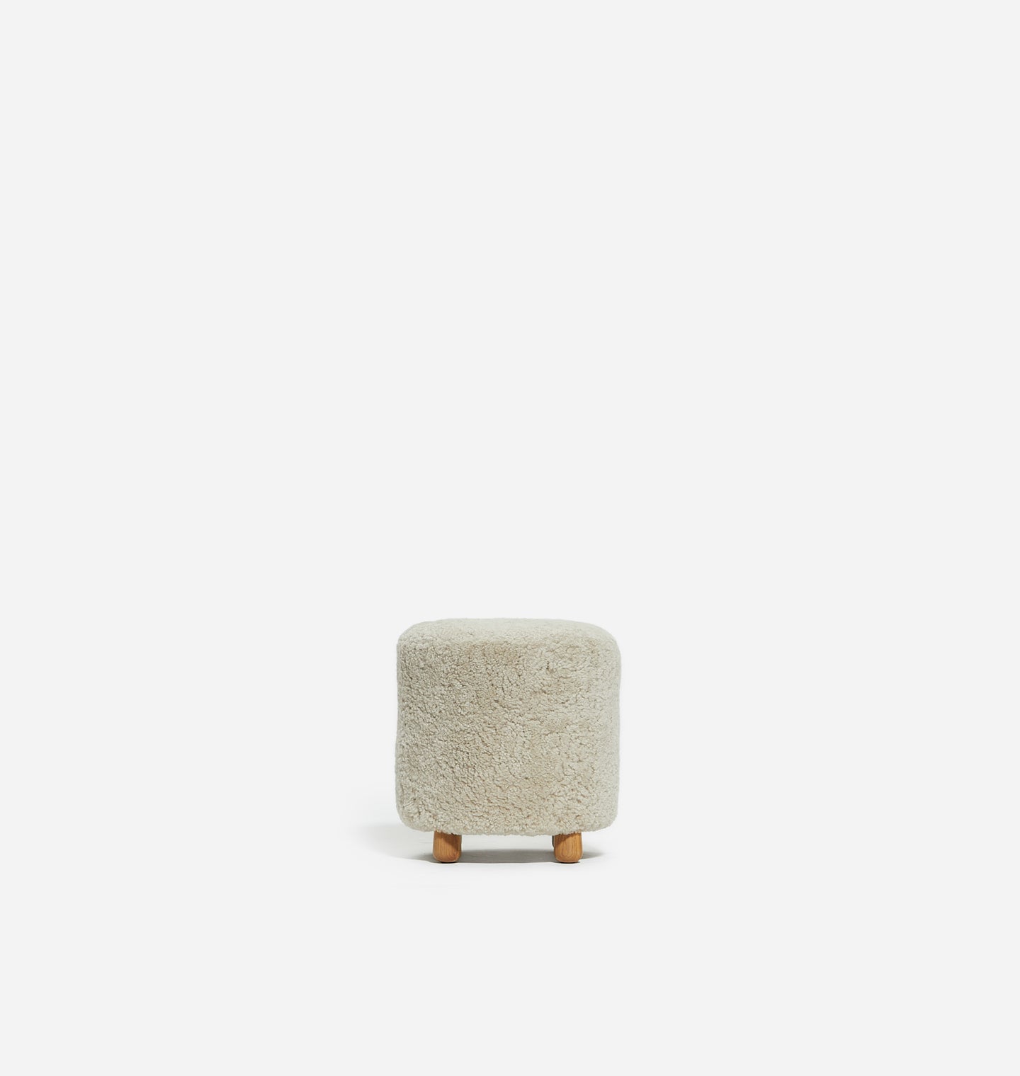 Tocho Footed Stool Beige Shearling