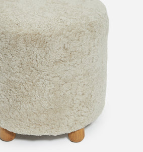 Tocho Footed Stool Beige Shearling