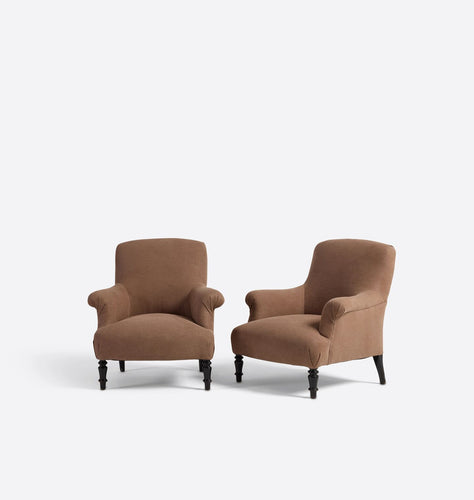 Vintage Rounded Back Armchairs S/2