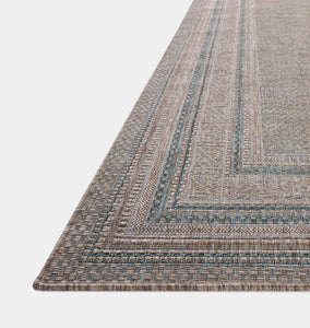 Topanga TOP-05 Natural / Teal 18" x 18" Sample Rug