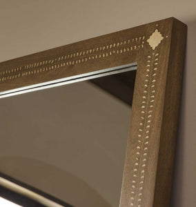 Timil Mirror Washed Taupe Mango Bone Inlay
