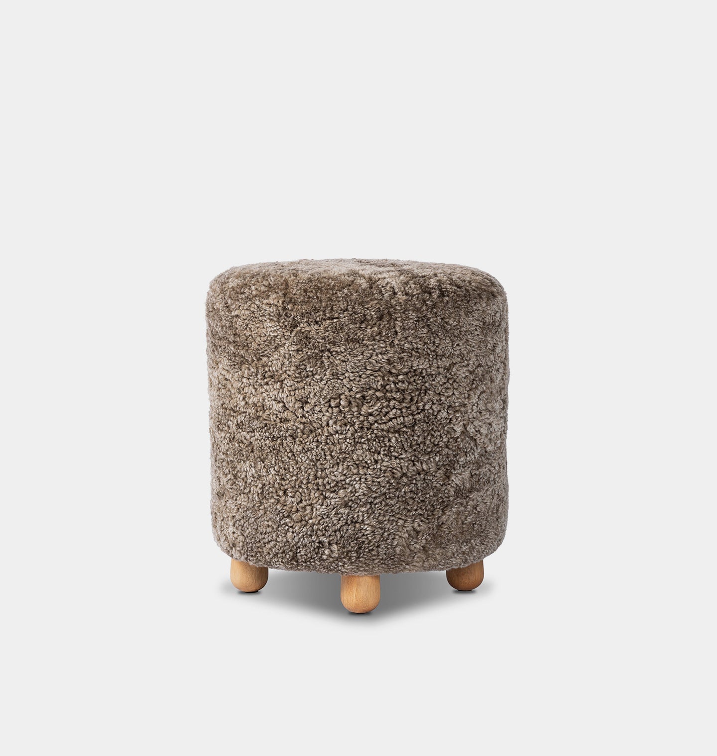 Tocho Shearling Footed Stool Cafe Shearling