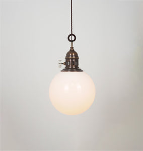 Trento Brass & Opaline Pendant