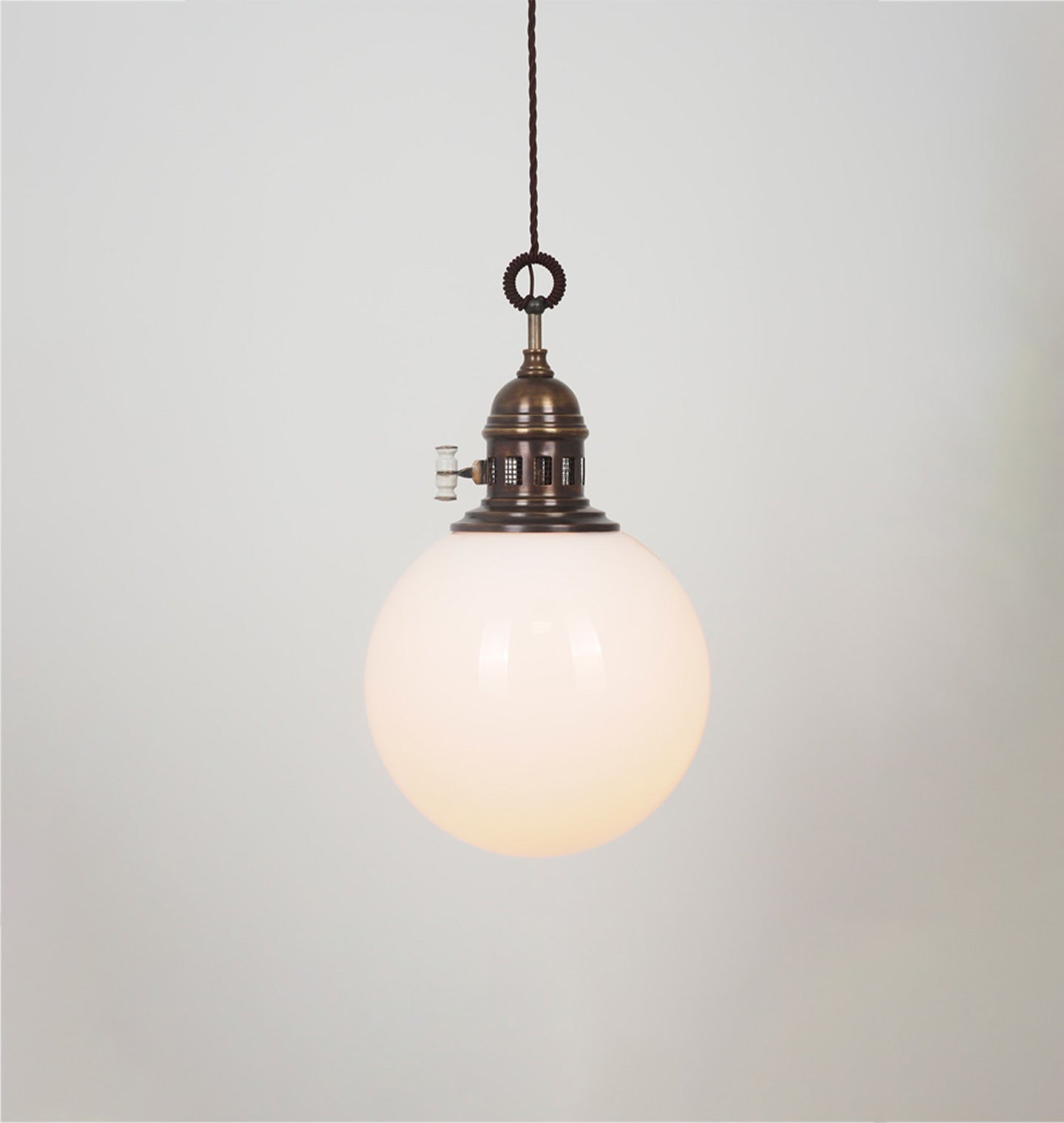 Trento Brass & Opaline Pendant