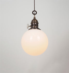 Trento Brass & Opaline Pendant