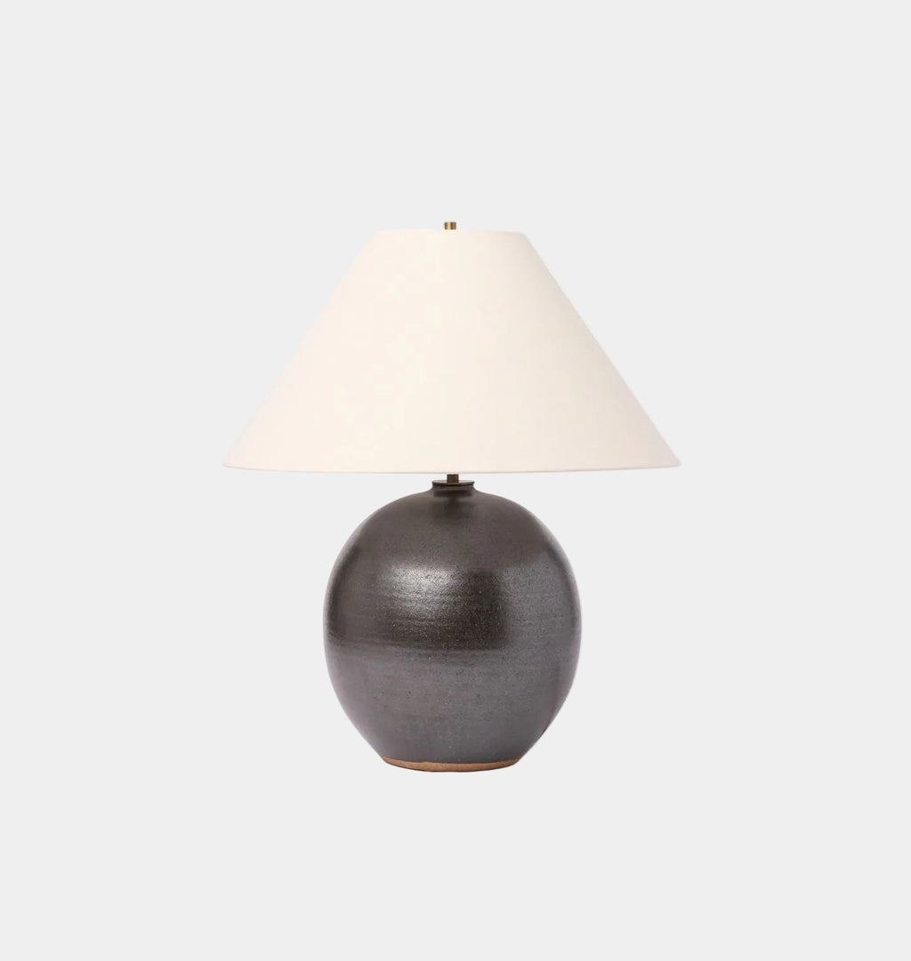 Orb Table Lamp in Iron Black by Shoppe Amber Interiors