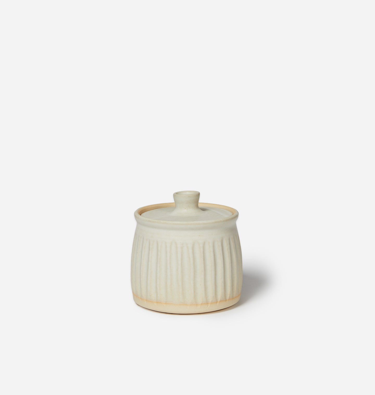 Stoneware Fluted Salt Jar