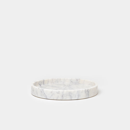 White Stone Round Tray Large - Home Accessories - Trays & Boards – Shoppe Amber Interiors