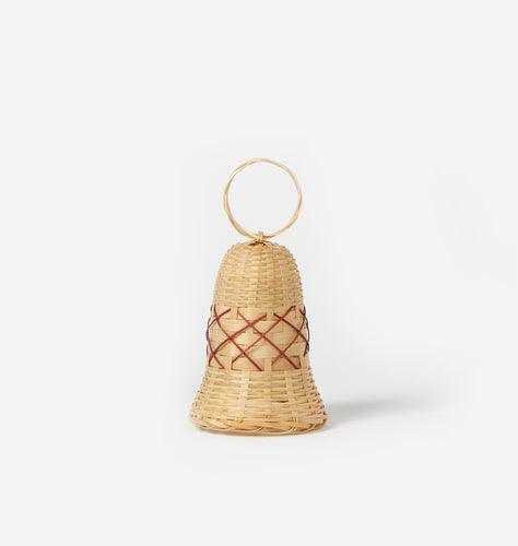 Woven Bamboo Bell Ornament Closed Weave