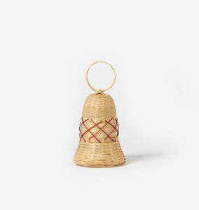 Woven Bamboo Bell Ornament Closed Weave