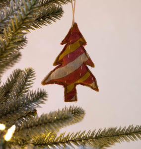 Recycled Fabric Ornament Tree