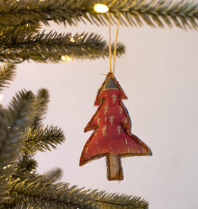 Recycled Fabric Ornament Tree