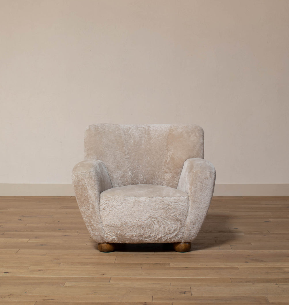 Lewis Armchair Taupe Shearling