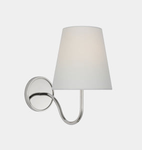 Lyndsie Small Sconce Polished Nickel Linen