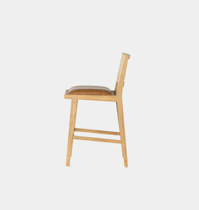Rivers Cane and Leather Counter Stool
