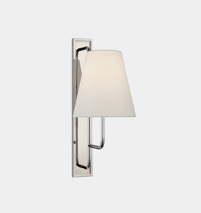 Rui Tall Sconce Polished Nickel Linen