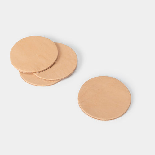Amber Leather Coasters S/4