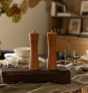 Leather Wrapped Salt & Pepper Mill